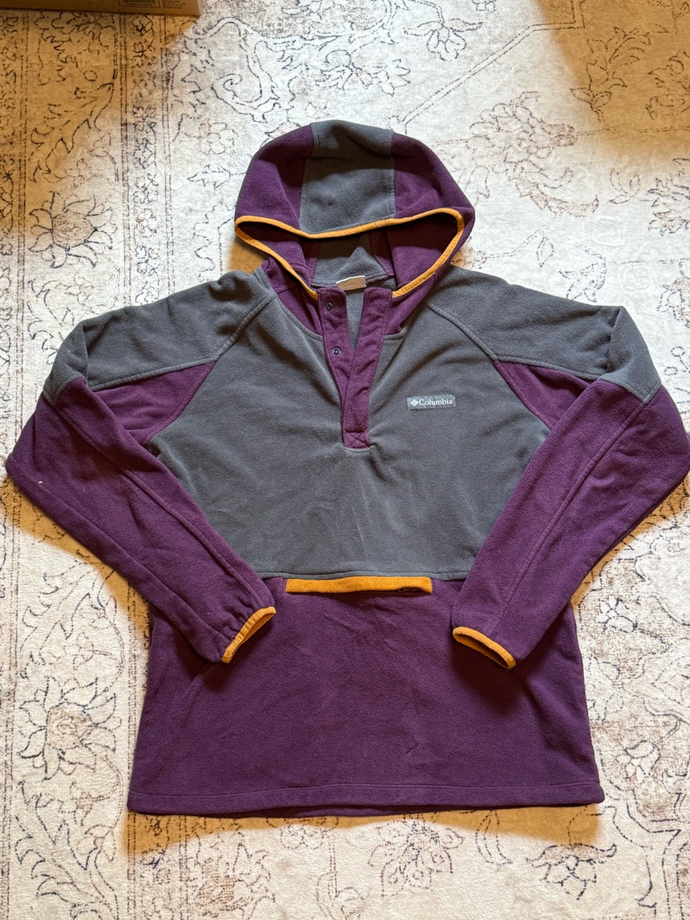 Columbia Purple and Gray Hooded Fleece with Gold Trim